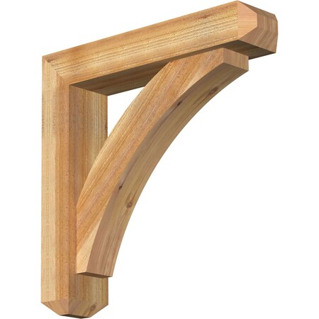 Ekena Millwork Thorton Craftsman Rough Sawn Bracket w/ Offset Brace, Western Red Cedar, 6"W x 28"D x 28"H BKT0604X28X28THR04RWR
